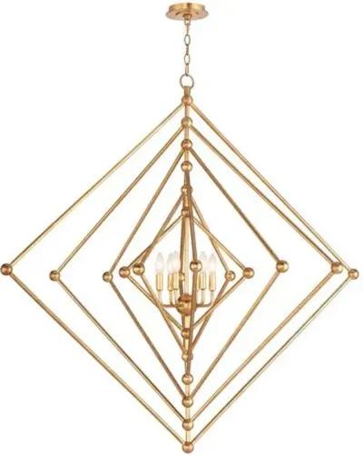 Southern Living Selena Large Square Chandelier - Gold - Regina Andrew