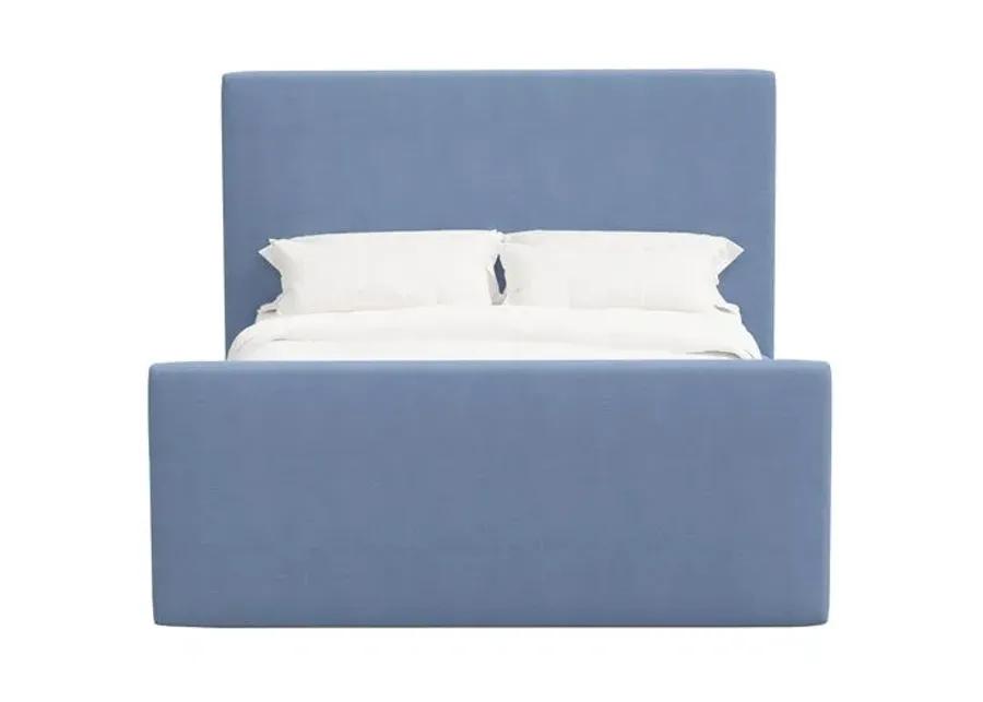 Lenora Platform Bed - Linen - Blue, Upholstered, Comfortable & Durable