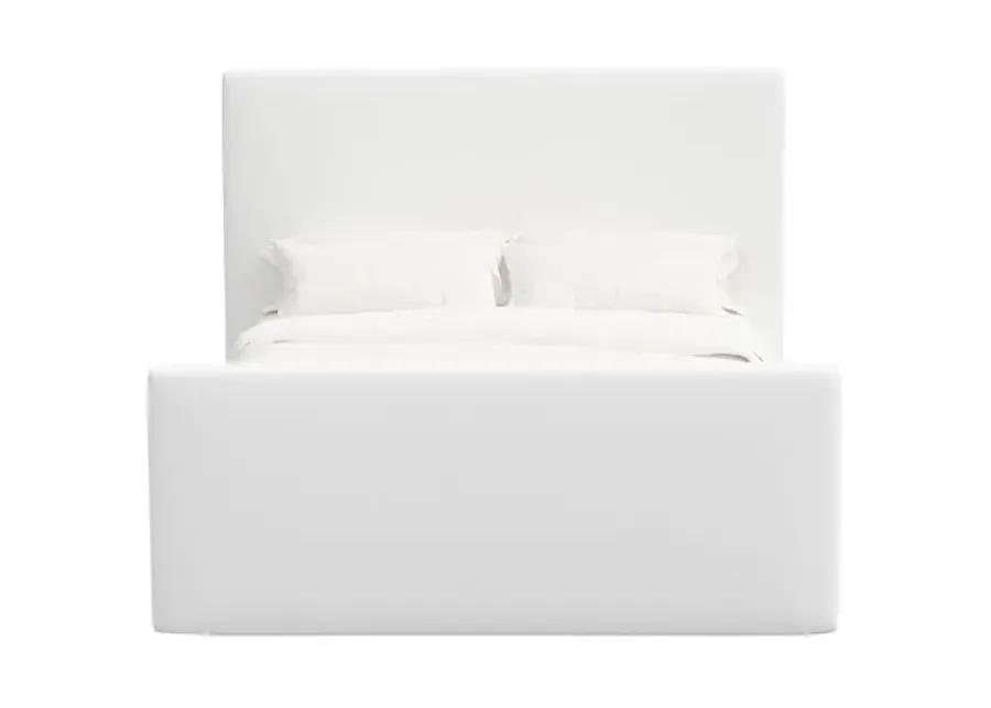 Lenora Platform Bed - Linen - White, Upholstered, Comfortable & Durable