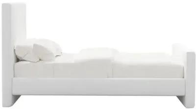 Lenora Platform Bed - Linen - White, Upholstered, Comfortable & Durable