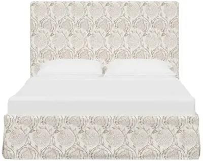 Juliet Slipcover Bed - Ranjit Floral - Handcrafted - Brown