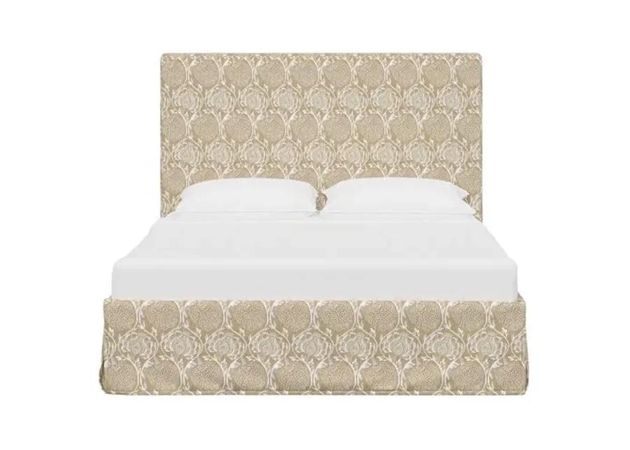 Juliet Slipcover Bed - Ranjit Floral - Handcrafted - Beige