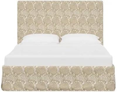 Juliet Slipcover Bed - Ranjit Floral - Handcrafted - Beige