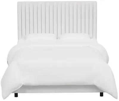 Rosalie Channeled Bed - Velvet - Handcrafted - White