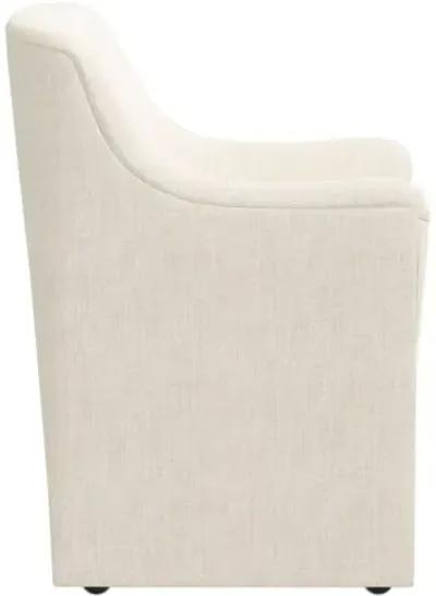 Tess Dining Armchair with Casters - Linen - Handcrafted - Ivory