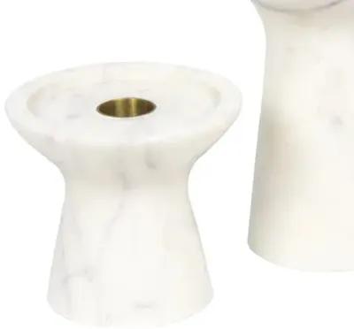 Klein Marble Candle Holder Set - White - Regina Andrew