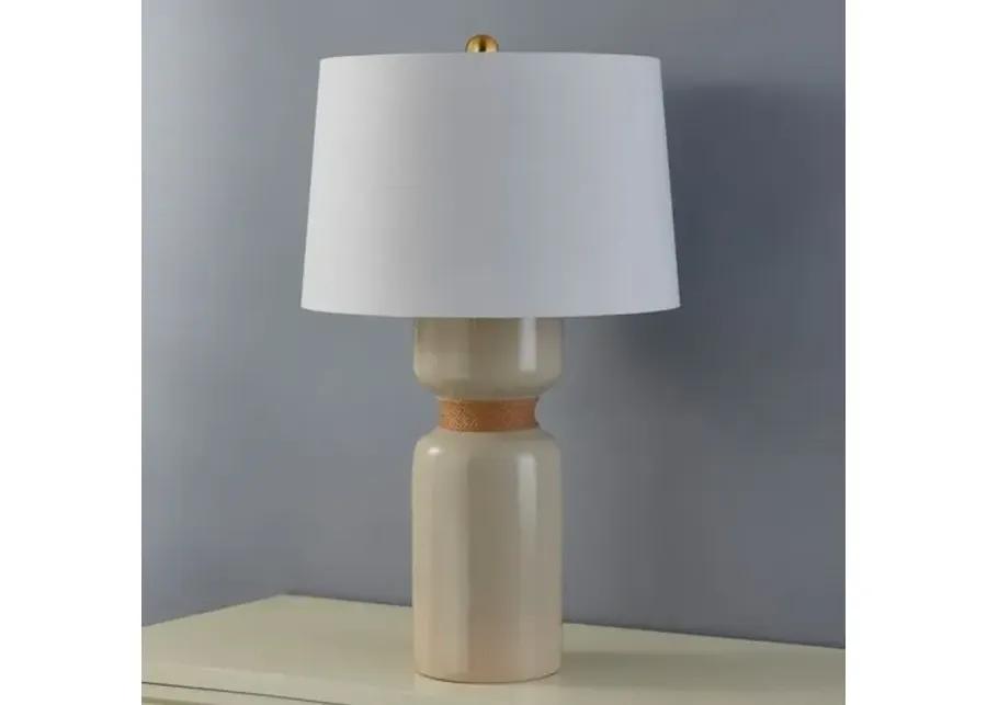 Mindy Column Table Lamp - Ivory Crackle