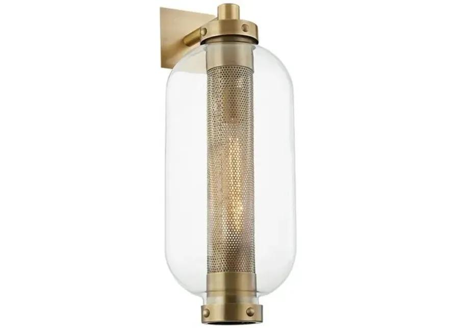 Archer Outdoor Wall Sconce - Patina Brass - Gold