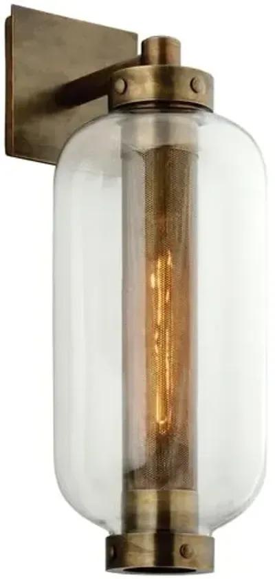 Archer Outdoor Wall Sconce - Patina Brass - Gold