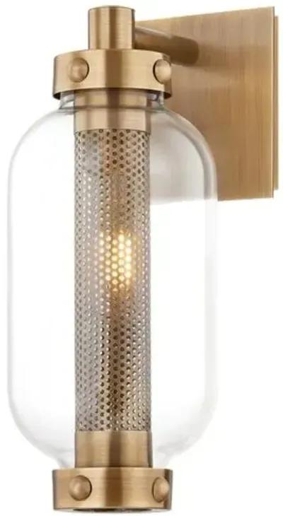 Archer Outdoor Wall Sconce - Patina Brass - Gold