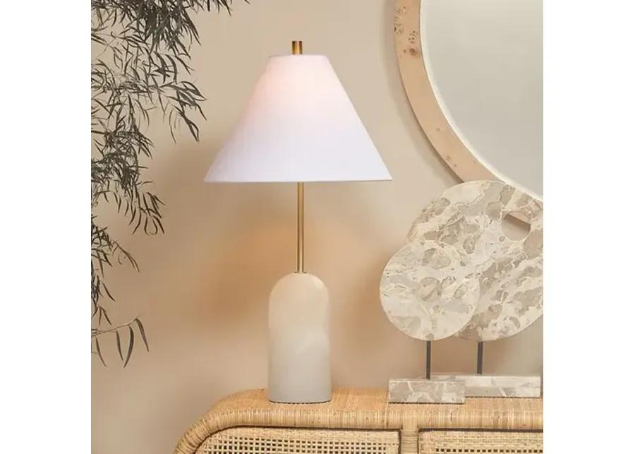 Holt Table Lamp - Natural Travertine - Jamie Young Co. - Ivory