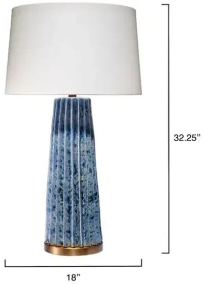 Pleated Table Lamp - Jamie Young Co. - Handcrafted - Blue