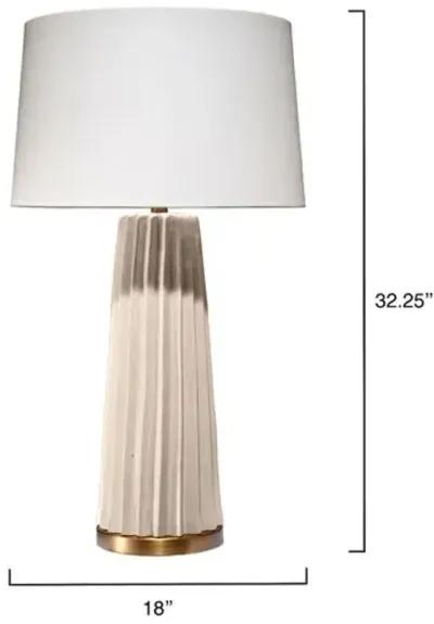 Pleated Table Lamp - Jamie Young Co. - Handcrafted - Ivory