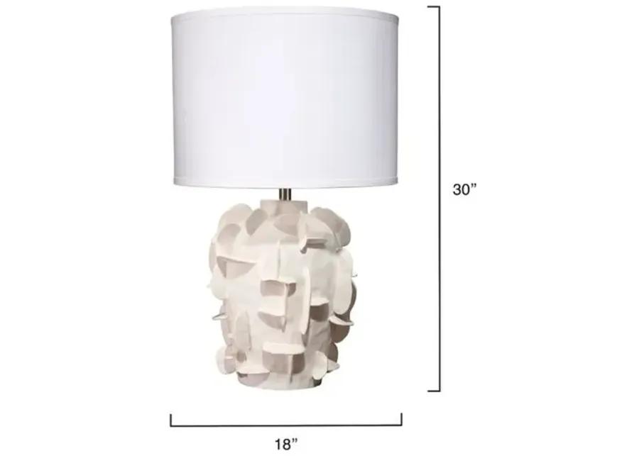 Helios Ceramic Table Lamp - Jamie Young Co. - Handcrafted - White