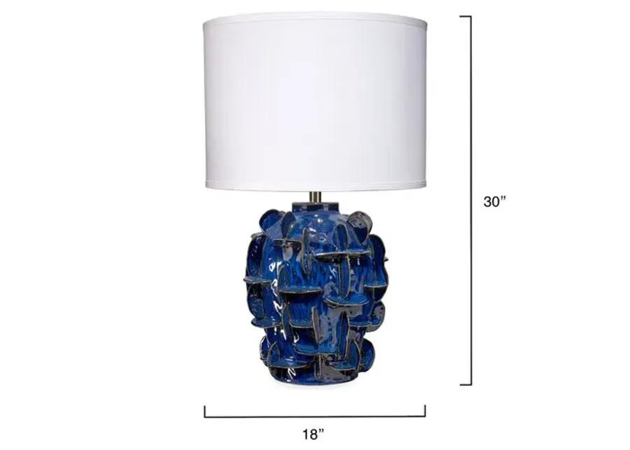 Helios Ceramic Table Lamp - Jamie Young Co. - Handcrafted - Blue