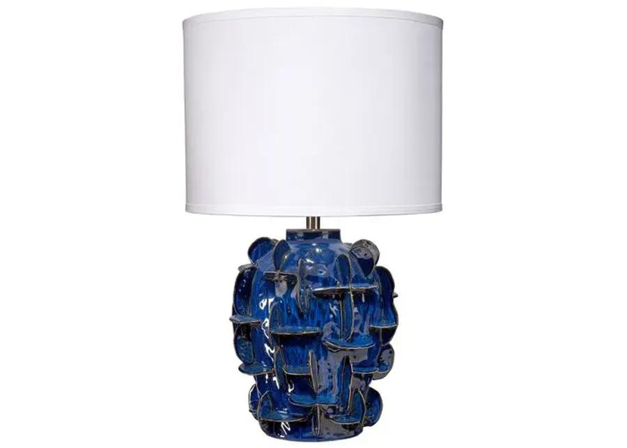 Helios Ceramic Table Lamp - Jamie Young Co. - Handcrafted - Blue