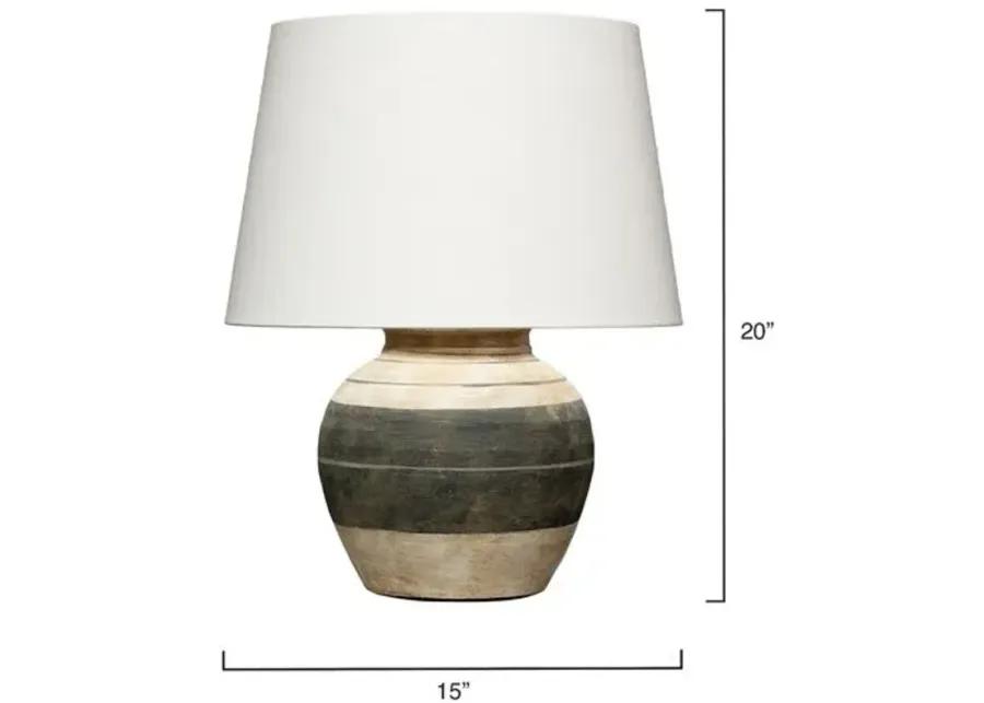 Bernard Table Lamp - Beige/Dark Grey - Jamie Young Co.