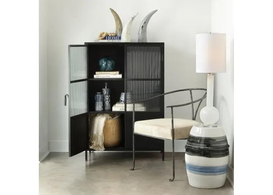 Horizon Striped Side Table - Grey/Black/White