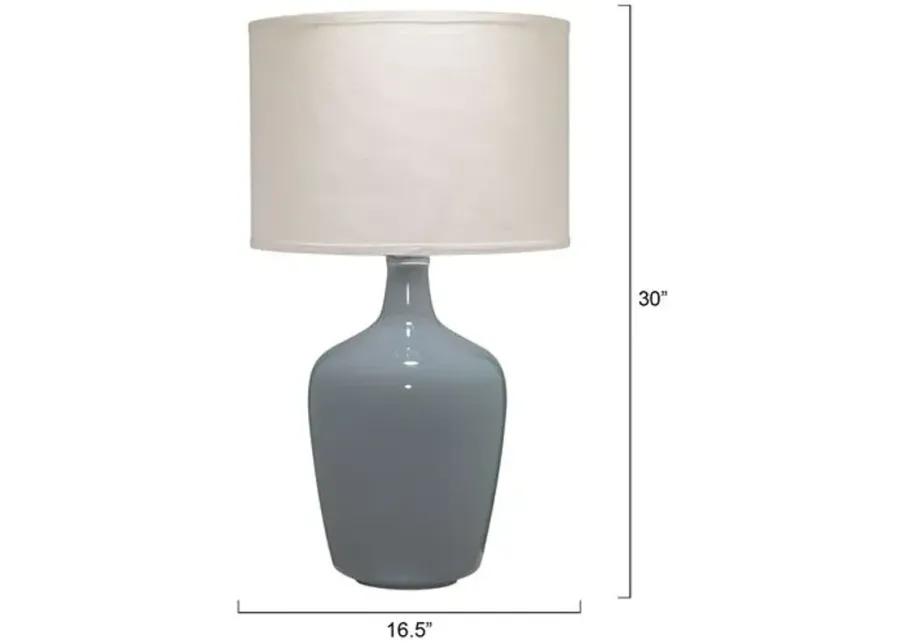 Medium Plum Jar Glass Table Lamp - Grey - Jamie Young Co. - Handcrafted - Gray