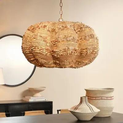 Clamshell Wood Beaded Chandelier - Jamie Young Co. - Brown