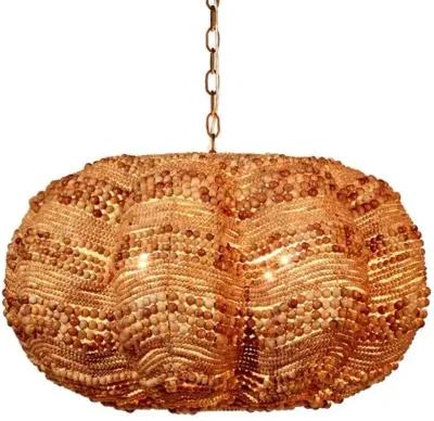 Clamshell Wood Beaded Chandelier - Jamie Young Co. - Brown