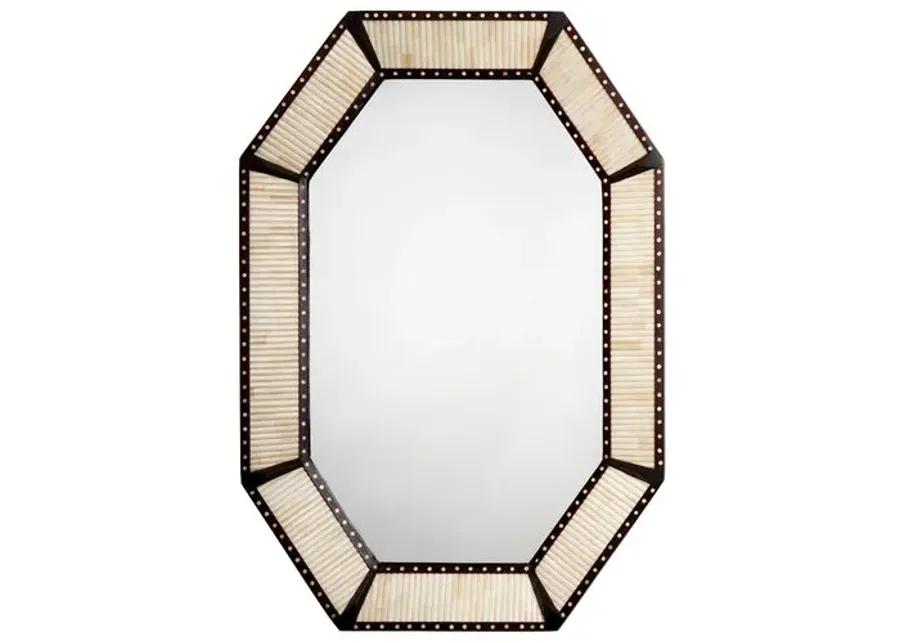 Colony Octagonal Wall Mirror - Camel/Brown/Ivory - Jamie Young Co. - Handcrafted