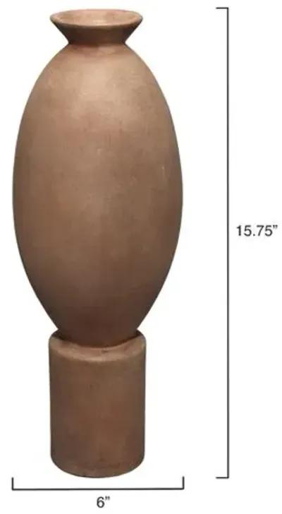 Elevated Decorative Ceramic Vase - Jamie Young Co. - Brown