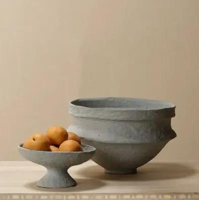 Garden Cotton Mache Pedestal Bowl - Jamie Young Co. - Green