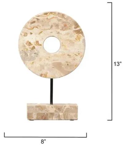 Soleil Marble Sculpture Stand - Cream - Jamie Young Co. - Ivory