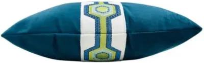 Roan Velvet Lumbar Pillow - Blue/Green - The Piper Collection