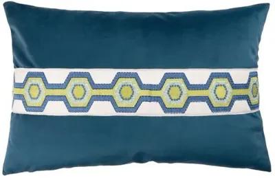 Roan Velvet Lumbar Pillow - Blue/Green - The Piper Collection