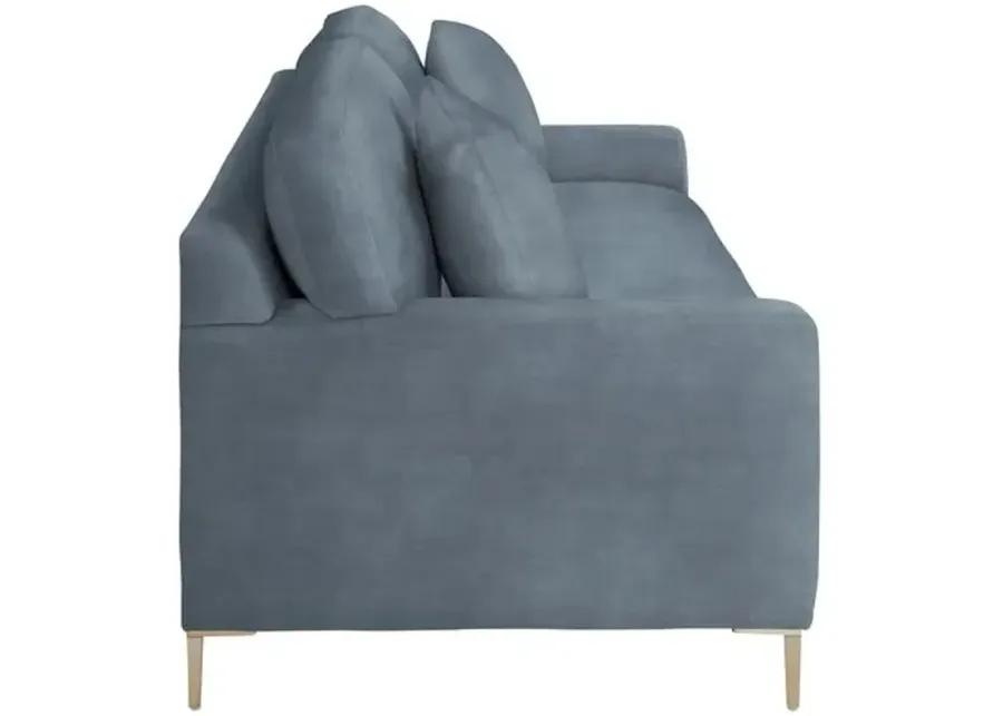 Hinton Loveseat - Crypton Velvet - Handcrafted - Blue