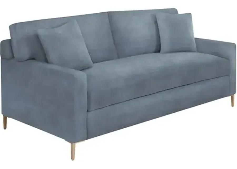 Hinton Loveseat - Crypton Velvet - Handcrafted - Blue