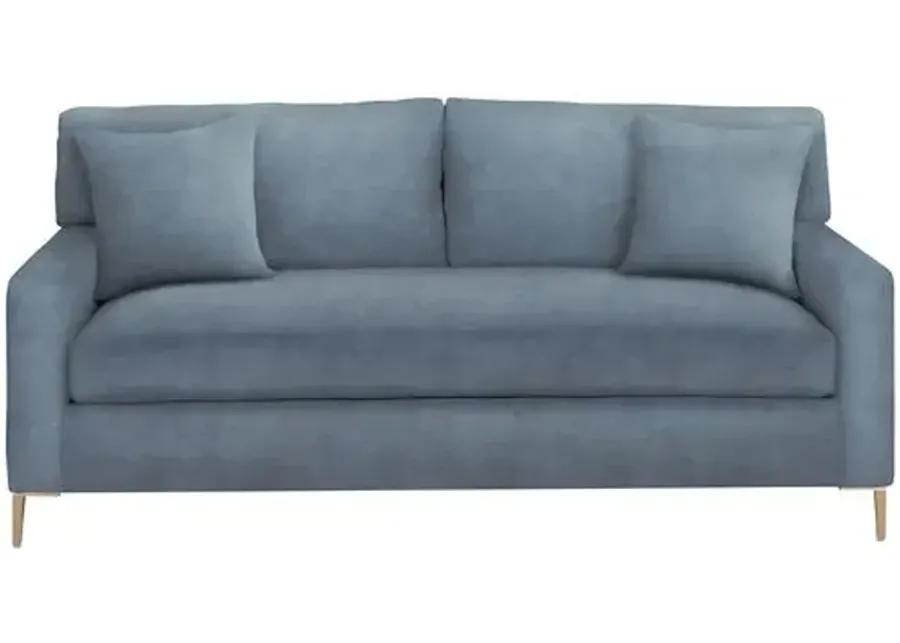 Hinton Loveseat - Crypton Velvet - Handcrafted - Blue