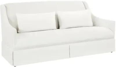 Dawes Skirted Sofa - White Crypton Cotton - Handcrafted