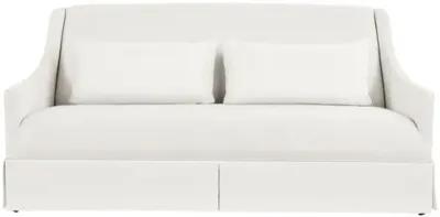 Dawes Skirted Sofa - White Crypton Cotton - Handcrafted