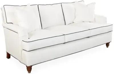 Kate Extra Long Sofa - White/Navy Crypton - Miles Talbott - Handcrafted