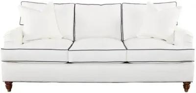 Kate Extra Long Sofa - White/Navy Crypton - Miles Talbott - Handcrafted