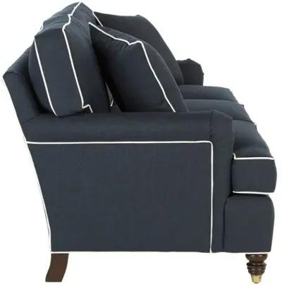 Kate Extra Long Sofa - Navy/White Crypton - Miles Talbott - Handcrafted