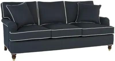 Kate Extra Long Sofa - Navy/White Crypton - Miles Talbott - Handcrafted