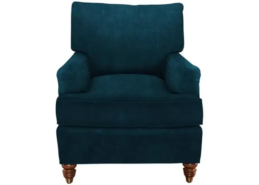 Kate Chair - Crypton Velvet - Handcrafted - Blue