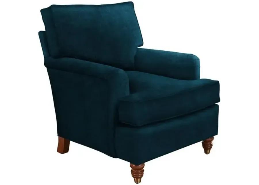 Kate Chair - Crypton Velvet - Handcrafted - Blue