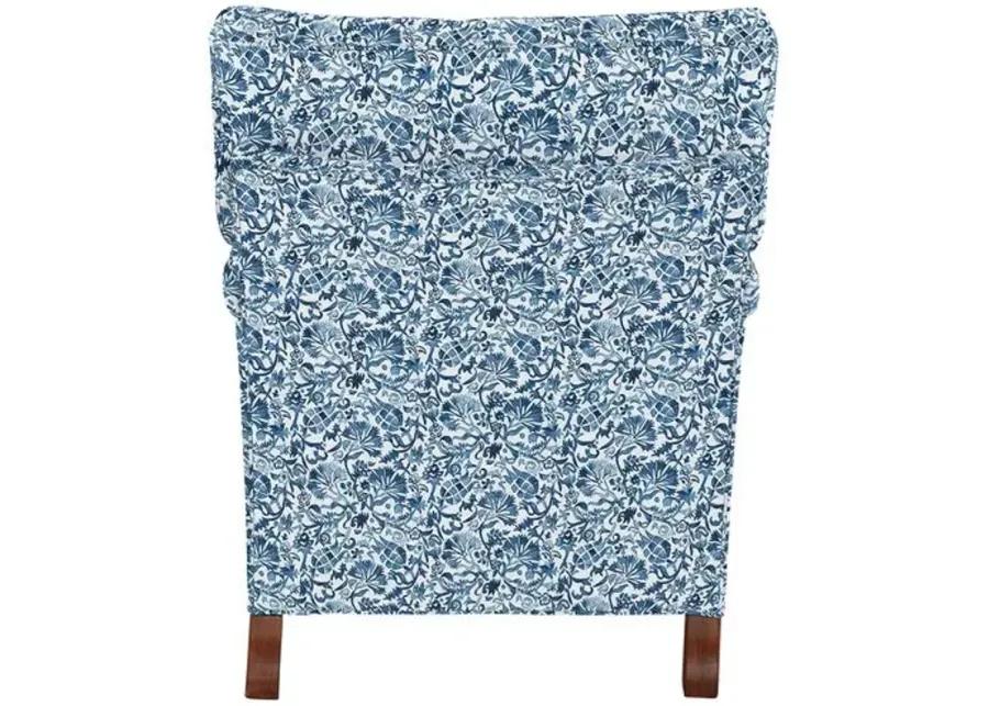 Kate Chair - Indigo Floral - Handcrafted - Blue