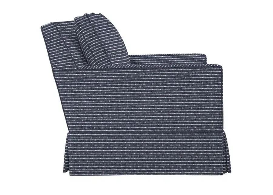 Auburn Club Chair - Marina Stripe - Hancrafted in the USA