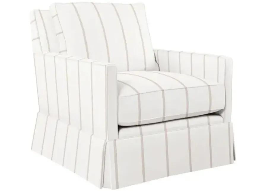 Auburn Club Chair - Jamie Stripe - Hancrafted in the USA