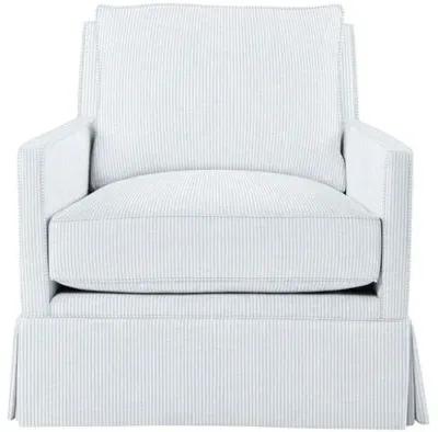 Auburn Club Chair - Inside Out Ticking Stripe - Hancrafted in the USA