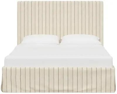 Juliet Slipcover Bed - Pinstripe - Handcrafted - Beige