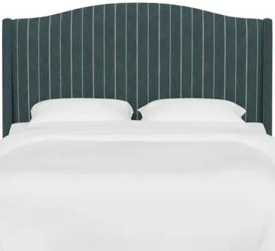 Cole Wingback Headboard - Pinstripe - Handcrafted - Blue