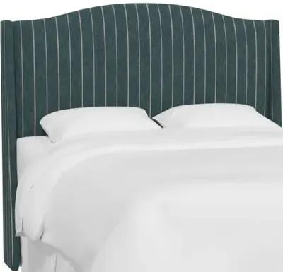 Cole Wingback Headboard - Pinstripe - Handcrafted - Blue