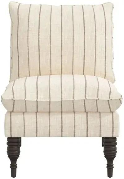 Daphne Slipper Chair - Pinstripe - Beige